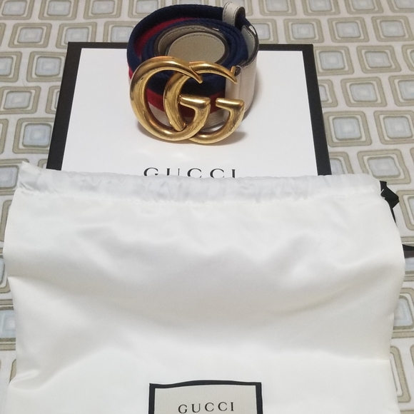 Web leather belt with G Buckle, Gucci - Picture 4 of 4